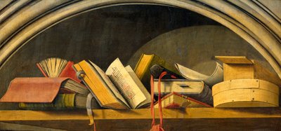 Stillleben mit Büchern in einer Nische von Barthelemy d