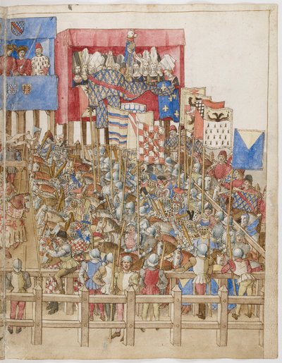 Illustration aus dem Buch der Turniere von König René von Anjou, Zeichnungen von Barthélemy d