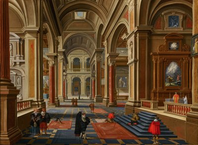 Innenraum einer katholischen Kirche von Bartholomeus van Bassen