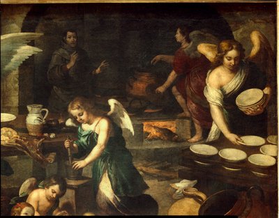Die Küche der Engel von Bartolome Esteban (school of) Murillo