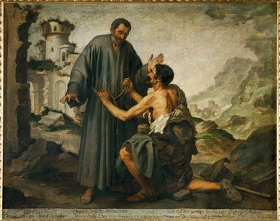Bruder Junipero und der Arme von Bartolome Esteban (school of) Murillo