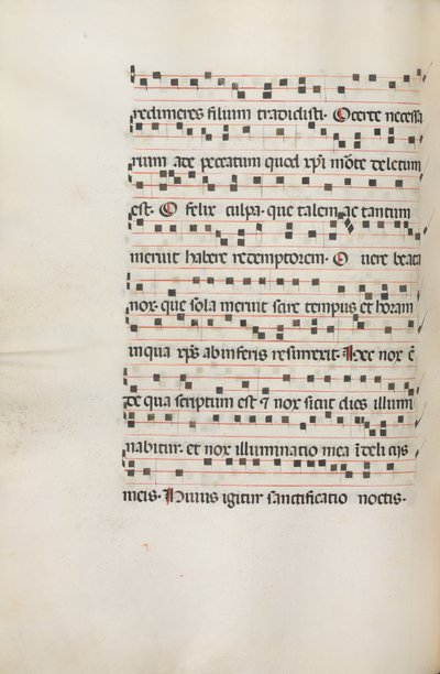 Missale: Fol. 155v: Musik für Exultet, 1469 von Bartolomeo Caporali