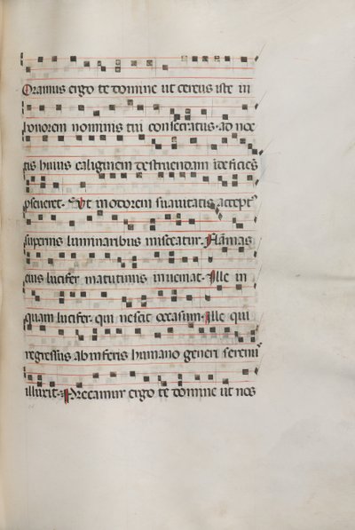 Missale: Fol. 157: Musik für Exultet, 1469 von Bartolomeo Caporali