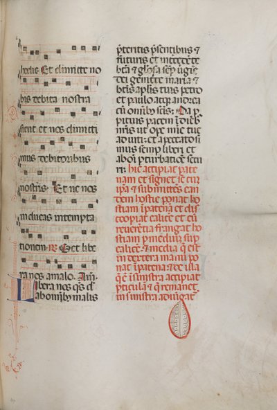 Missale: Fol. 190: Musik für verschiedene Gebete, 1469 von Bartolomeo Caporali