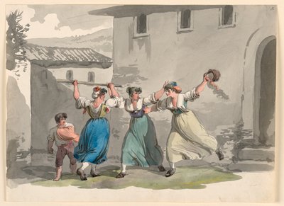Zeichnung, Kampf der Frauen in Rom, 1807–08 von Bartolomeo Pinelli