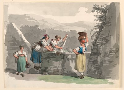 Wäsche in den Bergen nahe Rom, 1807–08 von Bartolomeo Pinelli