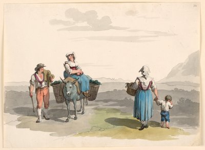 Zeichnung, Auf dem Weg nach Tivoli, 1807–08 von Bartolomeo Pinelli
