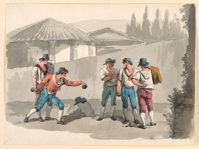 Das Boccia-Spiel, 1807–08 von Bartolomeo Pinelli