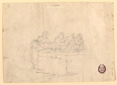 Zeichnung, Drei Frauen beim Waschen, 1800–25 von Bartolomeo Pinelli