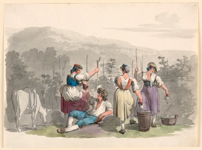 Weinlese in den Bergen nahe Rom, 1807–08 von Bartolomeo Pinelli