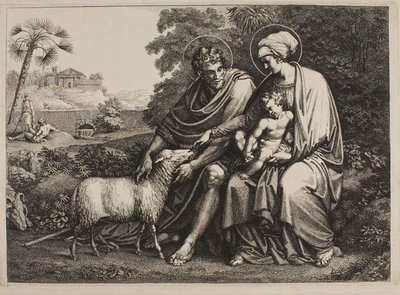 Ruhe auf der Flucht nach Ägypten von Bartolomeo Pinelli