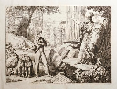 Stehend inmitten der Forumruinen von Bartolomeo Pinelli