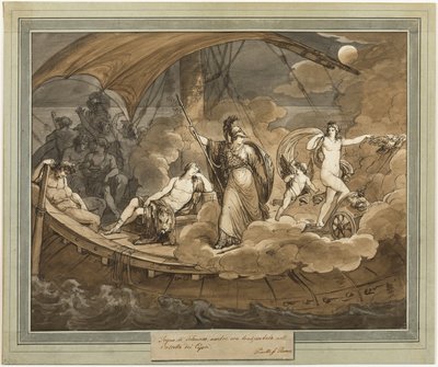 Der Traum des Telemachus, aus Die Abenteuer des Telemachus, Buch 4 von Bartolomeo Pinelli