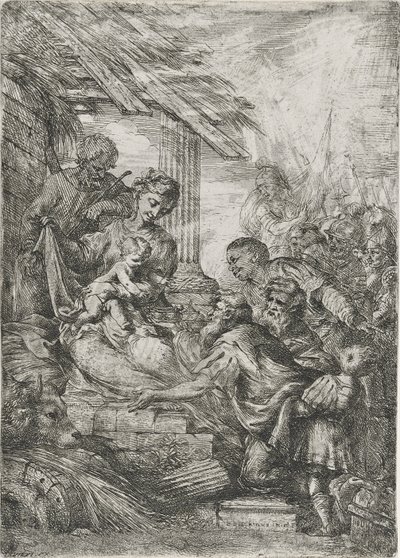 Anbetung der Könige (Das Geschenk der Weisen), nach 1657 von Bartolommeo Biscaino