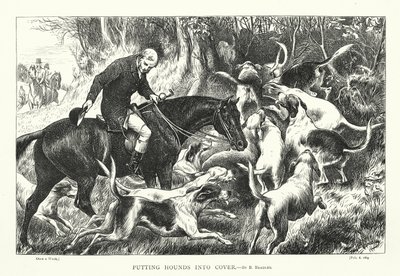 Hunde in Deckung bringen (Gravur) von Basil Bradley