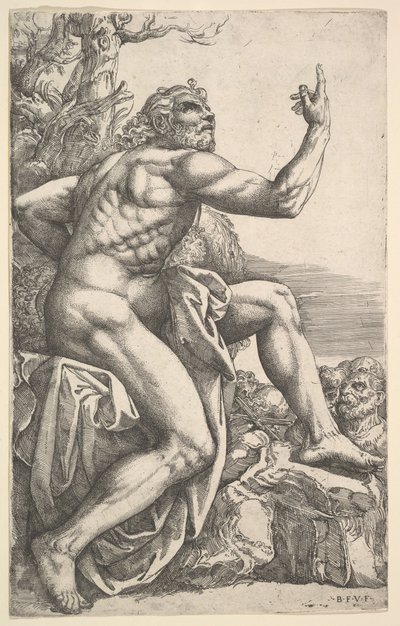 Johannes der Täufer predigt in der Wildnis von Battista Franco Veneziano