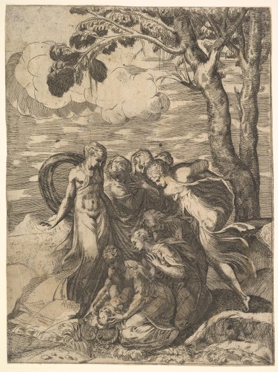Moses aus dem Nil gerettet, 16. Jahrhundert von Battista del Moro