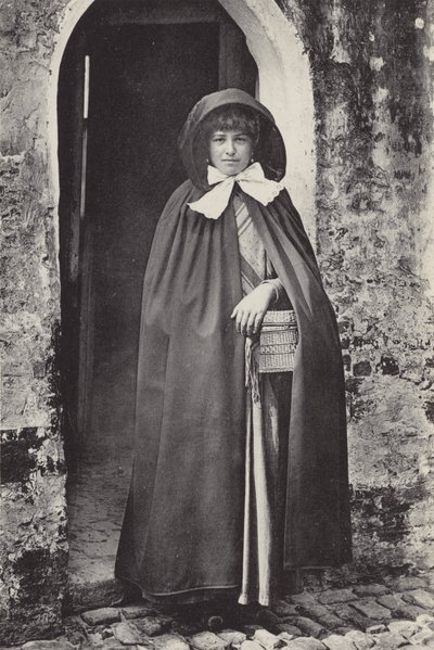 Junges Mädchen aus Brügge (s/w Foto) von Belgian Photographer