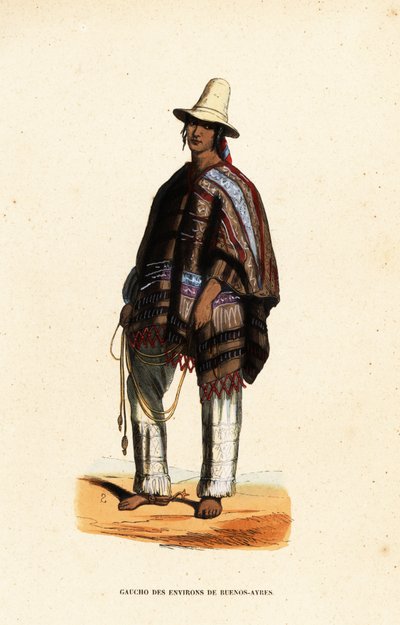Indianischer Gaucho aus der Region Buenos-Ayres, Argentinien von Belgian School