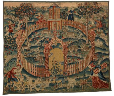Wandteppich, Park au Cerfs, hergestellt in Tournai, Belgien, um 1500 von Belgian School