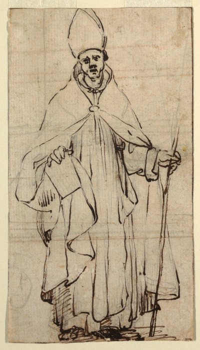 Zeichnung, Stehender Bischof, ca. 1620 von Belisario Corenzio