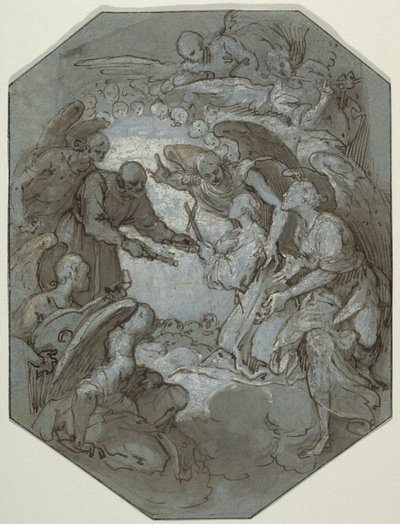 St. Peter und die Engel empfangen eine Seele im Paradies von Belisario Corenzio