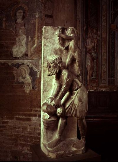 Rüben ziehen: November aus einem statuarischen Kalender der Arbeiten der Monate, ca. 1200 von Benedetto Antelami