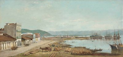 Hafen des Konsulats in Santos, SP, 1887 von Benedito Calixto