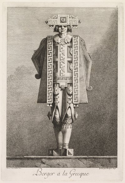 Maskerade à la Grecque: Schäfer à la Grecque (Tafel 5) von Benigno Bossi