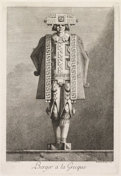 Maskerade à la Grecque: Schäfer à la Grecque, Platte 5, 1771 von Benigno Bossi