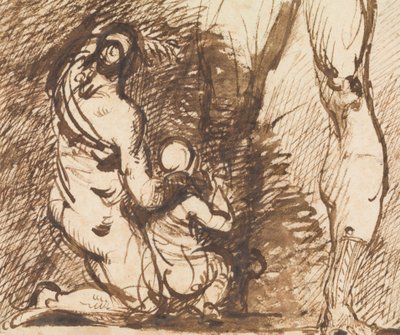 Studie von zwei Figuren und zwei Beinen von Benjamin Robert Haydon