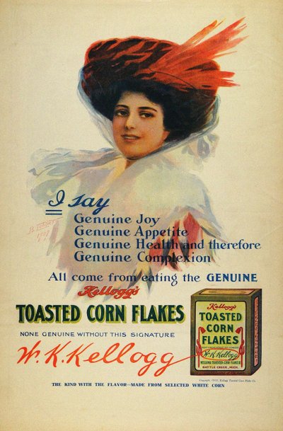 Plakat für Kelloggs Cornflakes, 1910 von Benjamin Tichtman