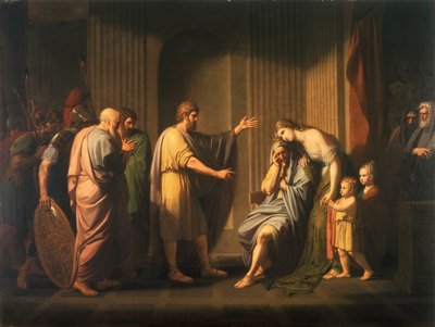 Kleombrotos wird von Leonidas II., dem König von Sparta, in die Verbannung geschickt von Benjamin West