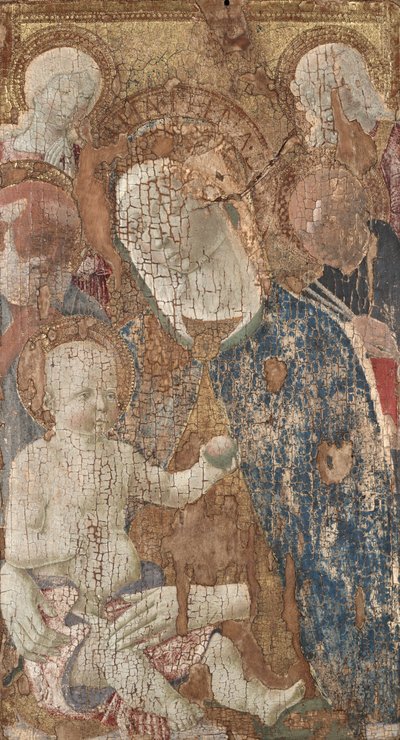 Jungfrau und Kind mit den Heiligen Hieronymus und Petrus(?) und Engeln von Benvenuto di Giovanni