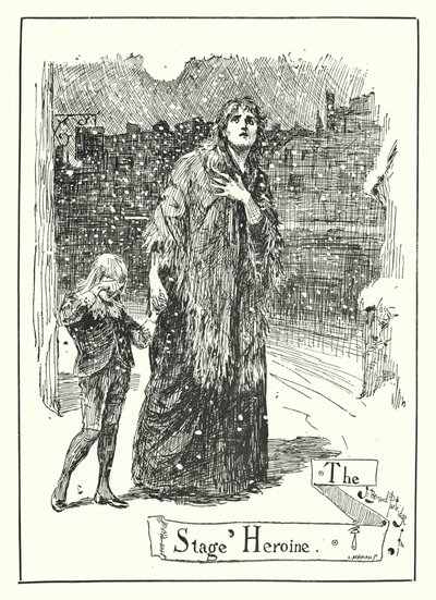 Die Bühnenheldin (Gravur) von Bernard (after) Partridge