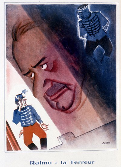 Raimu: Der Schrecken - Illustration von Bernard Becan (Bernhard Kahn) in „Fantasio“ vom 15.11.1932 von Bernard Becan