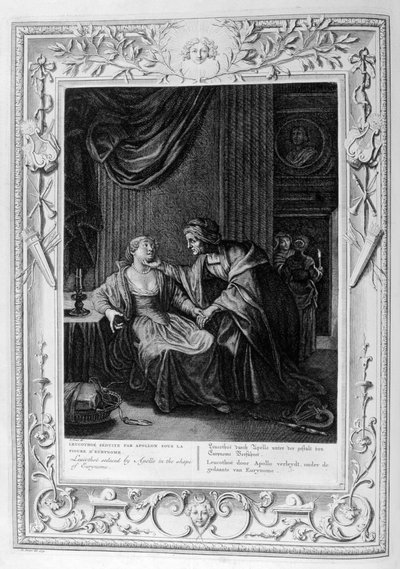 Leucothoe von Apollo in der Gestalt von Eurynome verführt, 1733 von Bernard Picart