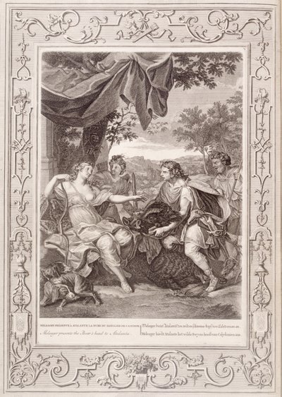 Meleager präsentiert Atalanta den Kopf des Ebers, 1731 von Bernard Picart