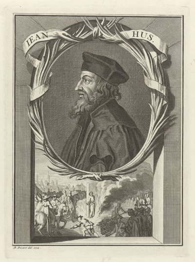 Porträt von Jan Hus, 1712 von Bernard Picart