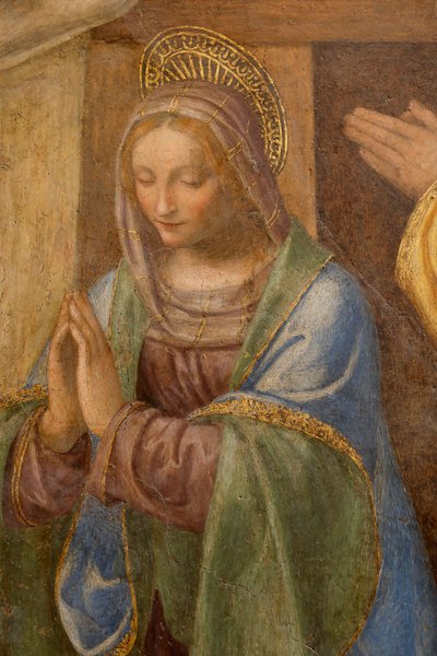 Geburt Christi und Anbetung der Hirten, ca. 1520-1525. (Detail) von Bernardino Luini