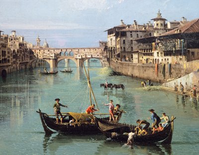 Arno und Ponte Vecchio in Florenz von Bernardo Bellotto