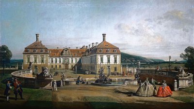 Das kaiserliche Lustschloss Schloss Hof, Ehrenhofseite von Bernardo Bellotto