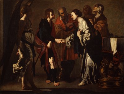 Die Verlobung von Tobias und Sara von Bernardo Cavallino