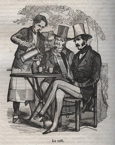 Le café - Gravur in „La Physiologie du goût“ von Jean Anthelme Brillat Savarin von Bertall