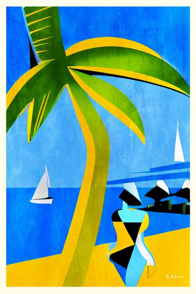 Bunter tropischer Strand von Bo Anderson