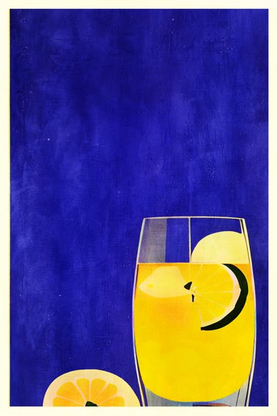 Zitronengetränk auf Blau von Bo Anderson
