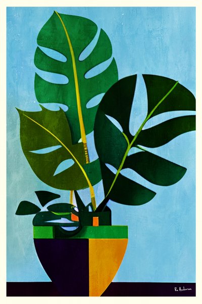 Moderne Getopfte Monstera von Bo Anderson