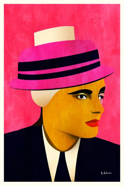 Stilvolle Frau Rosa Hut von Bo Anderson