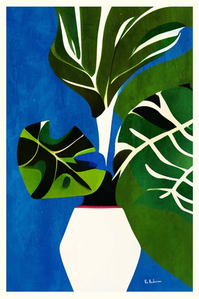 Tropische Blattvase von Bo Anderson