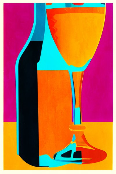 Lebhaftes Weinglasflasche von Bo Anderson